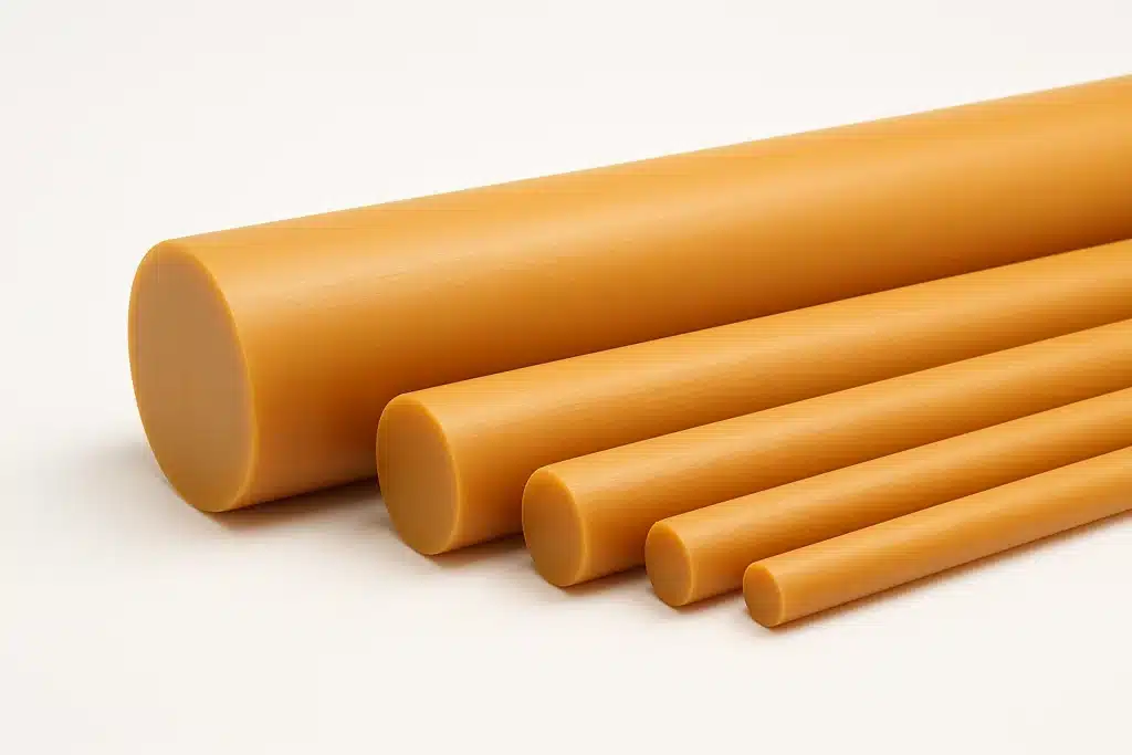 Vulkollan palice v različnih dimenzijah za industrijsko uporabo, material za kolesa za splošne namene.