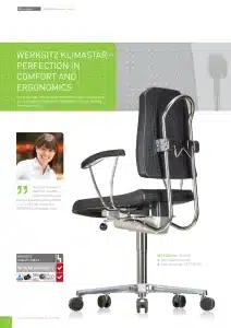 Ergonomski stol WERKSITZ Klimastar za udobno sedenje in boljše mentalno zdravje pri delu