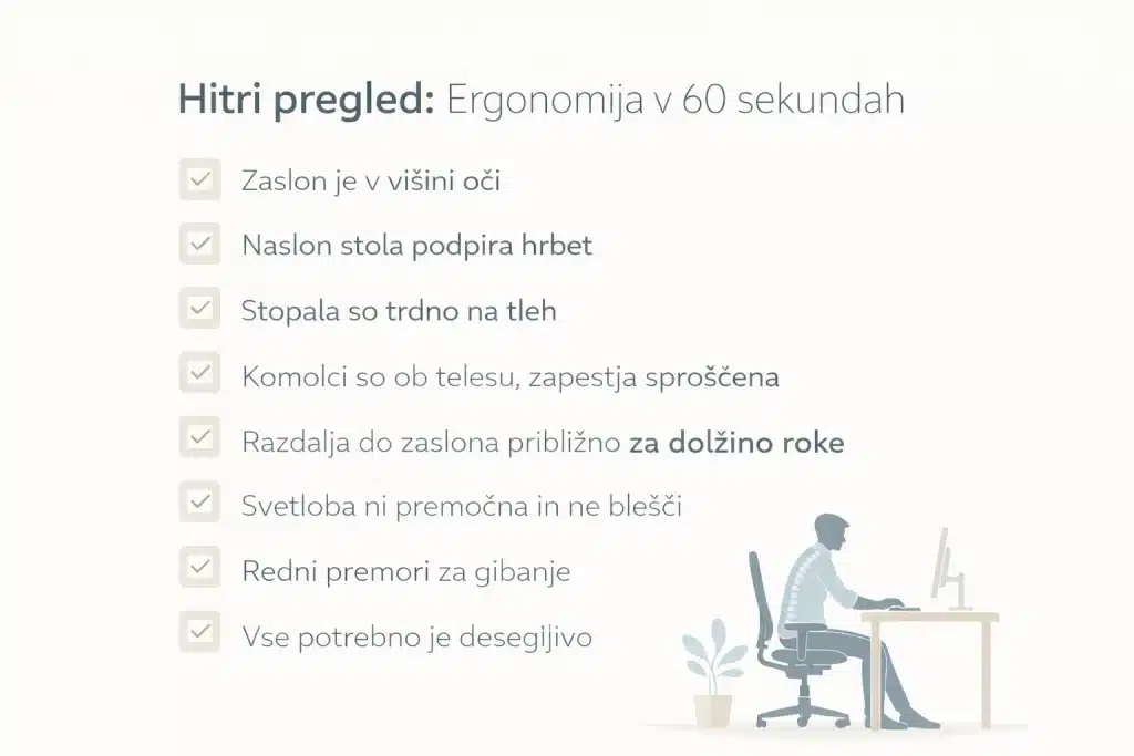 kontrolni-seznam-ergonomija-60s ergonomske napake pri delu za računalnikom - kontrolni seznam za hiter pregled delovnega mesta v 60 sekundah