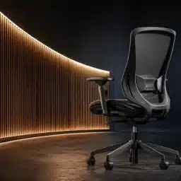 Ledvena opora pri stolu na sodobnem ergonomskem pisarniškem stolu.