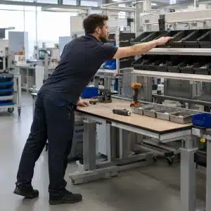 ureditev-delovnih-mest-1-1200x1200 Ureditev delovnih mest z neustrezno postavljenim materialom, zaradi katerega se zaposleni med delom izteguje.